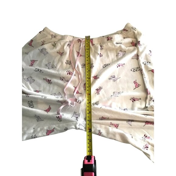CAROLE HATCHMAN- WOMENS WHITE WITH DOGS PRINT ELASTIC WAIST PAJAMA BOTTOM MEDIUM - Picture 4 of 6